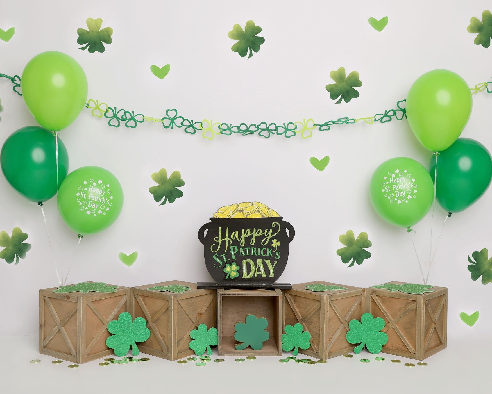Kate St.patricks Day Green Party Backdrop Designed by Melissa King - Kate Backdrop AU