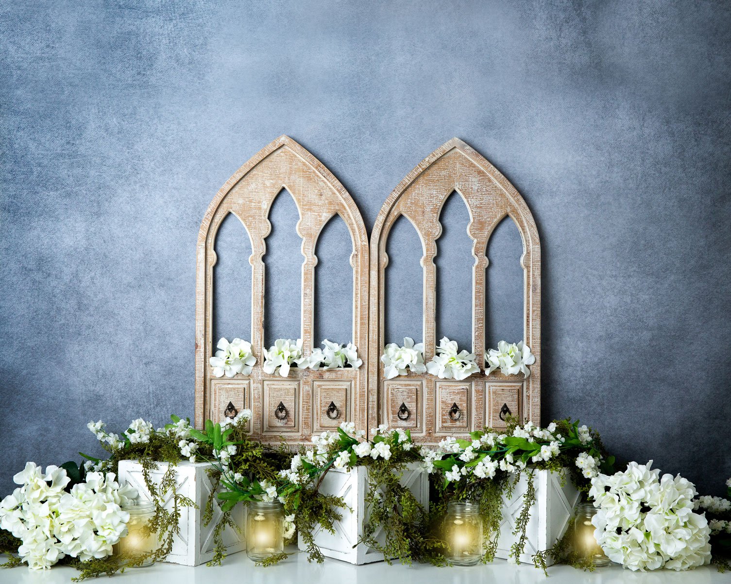 Kate Spring White Flowers Door Blue Backdrop Designed By Megan Leigh Photography - Kate Backdrop AU