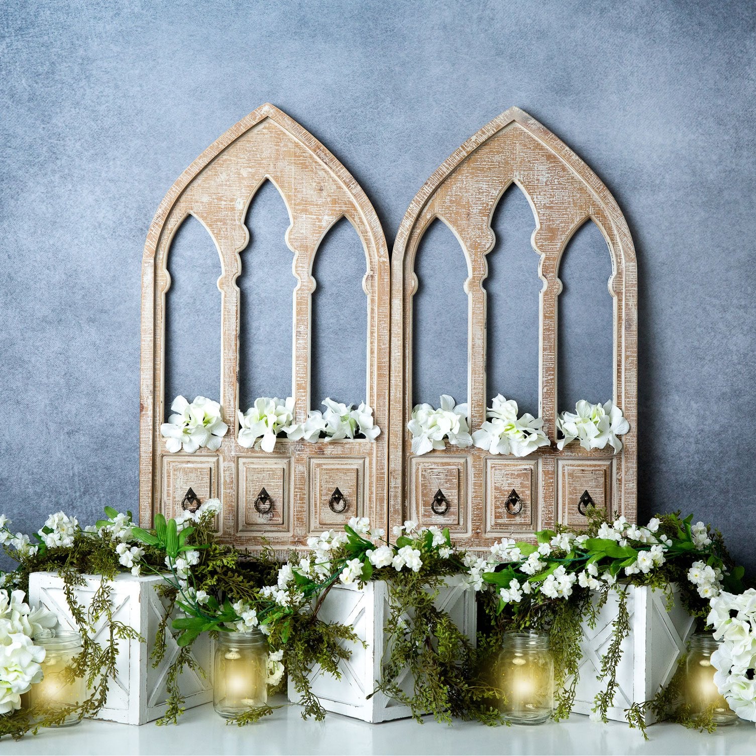 Kate Spring White Flowers Door Blue Backdrop Designed By Megan Leigh Photography - Kate Backdrop AU