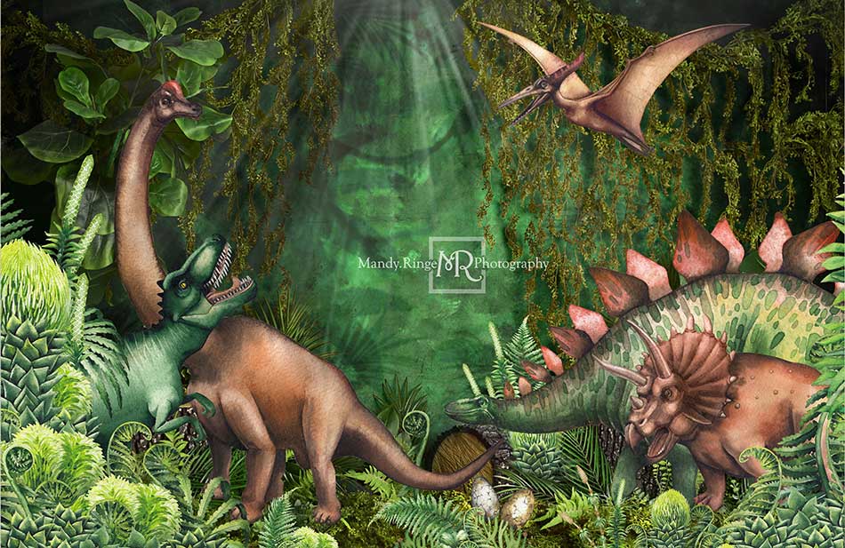 Kate Jungle Adventure Dinosaurs Backdrop Designed by Mandy Ringe Photography