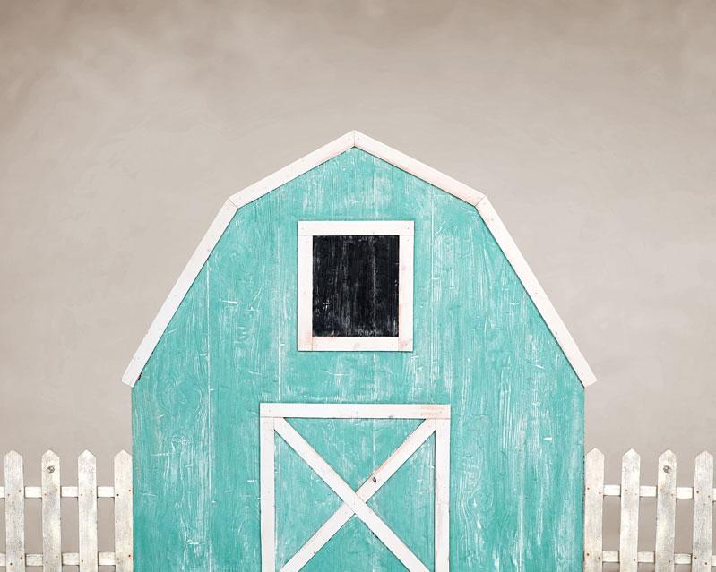 Kate Spring Blue Barn Backdrop Designed by Arica Kirby - Kate Backdrop AU