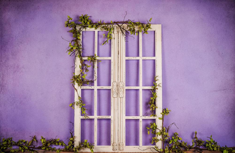 Kate Spring/mother's Day Purple Doors Backdrop Designed by Arica Kirby - Kate Backdrop AU