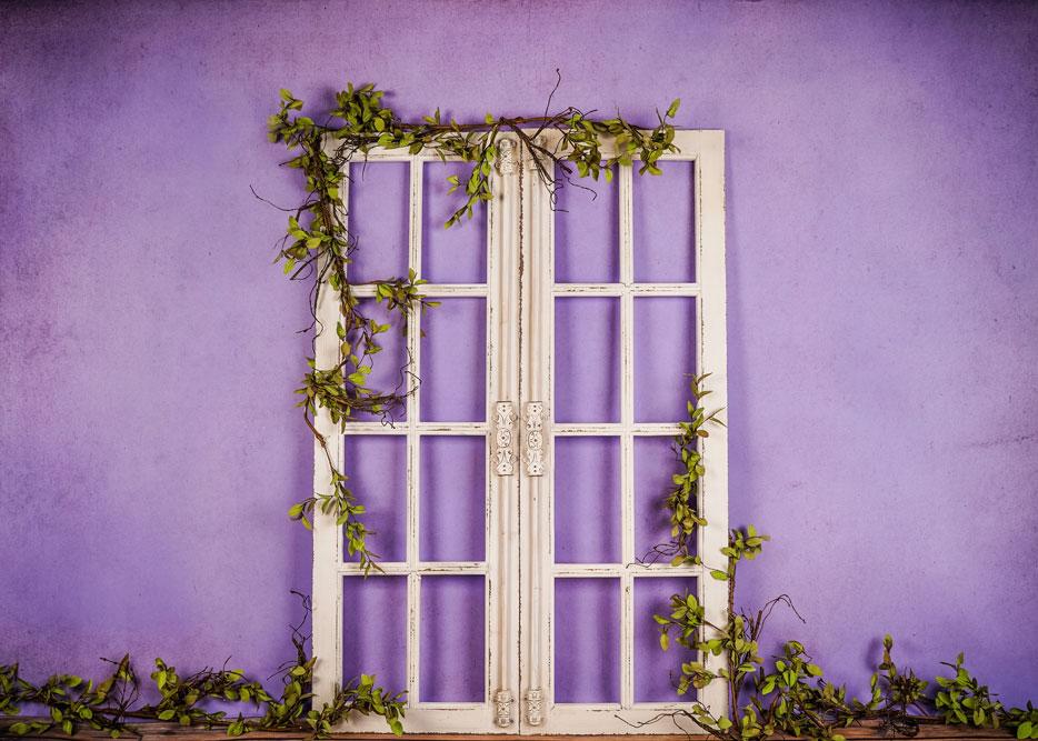 Kate Spring/mother's Day Purple Doors Backdrop Designed by Arica Kirby - Kate Backdrop AU