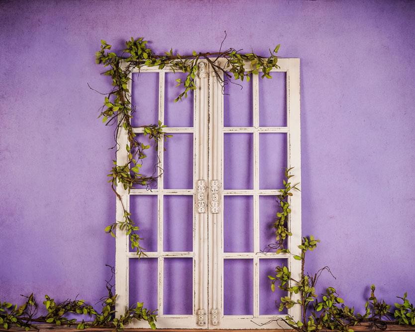Kate Spring/mother's Day Purple Doors Backdrop Designed by Arica Kirby - Kate Backdrop AU