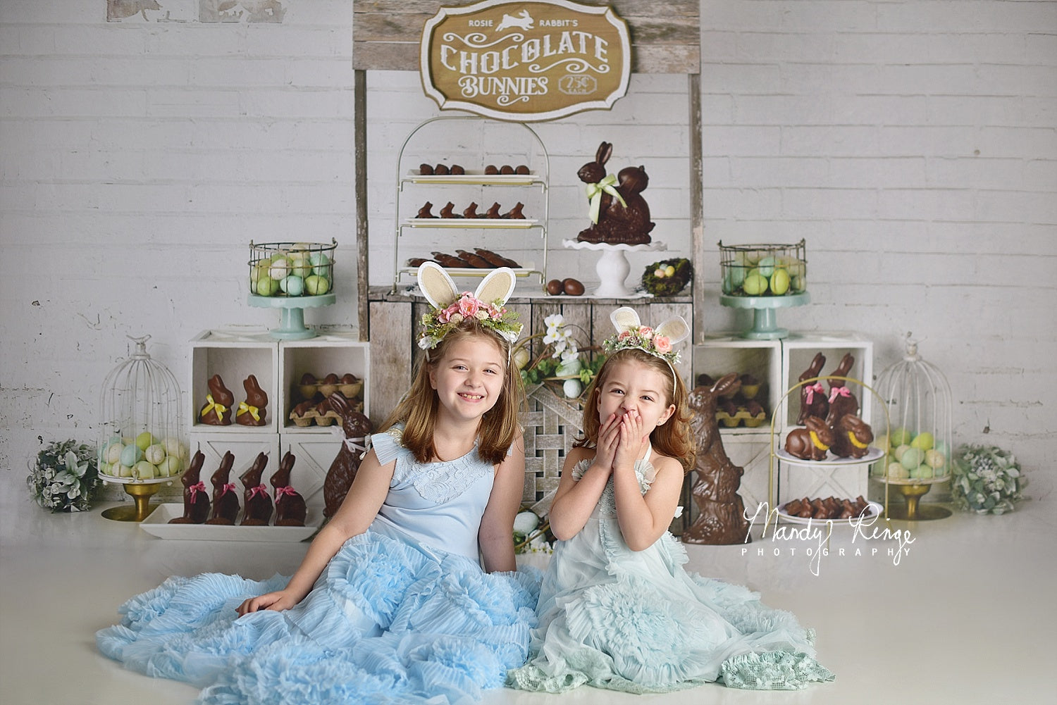 Kate Easter Chocolate Bunnies Backdrop Designed by Mandy Ringe Photography - Kate Backdrop AU
