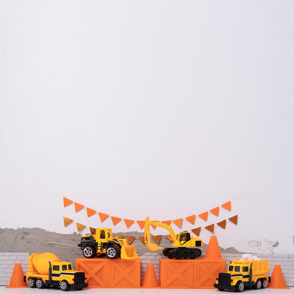 Kate Birthday Truck Construction Boy Backdrop Designed by Mini MakeBelieve - Kate Backdrop AU