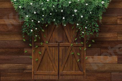 Kate Mother's Day Farm Brown Door Green Vines Backdrop Designed by JS Photography - Kate Backdrop AU