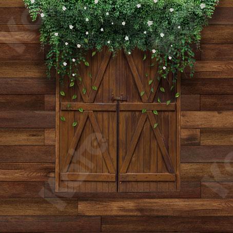 Kate Mother's Day Farm Brown Door Green Vines Backdrop Designed by JS Photography - Kate Backdrop AU