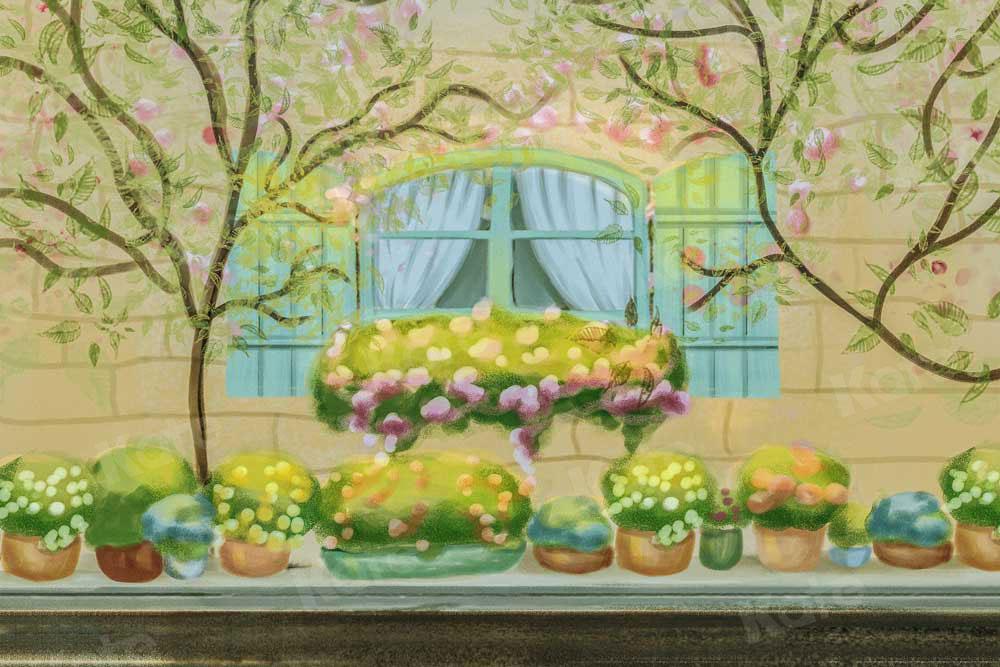 Kate Spring Garden Widow in the Front Backdrop for Photography - Kate Backdrop AU