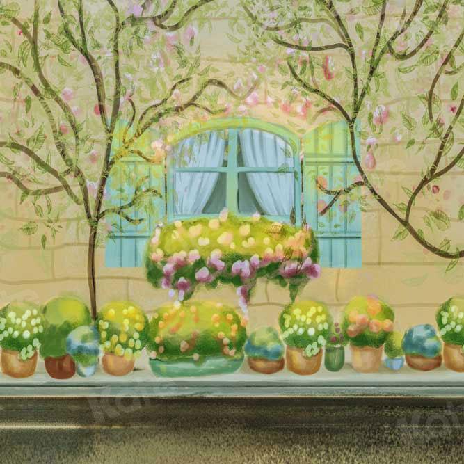 Kate Spring Garden Widow in the Front Backdrop for Photography - Kate Backdrop AU