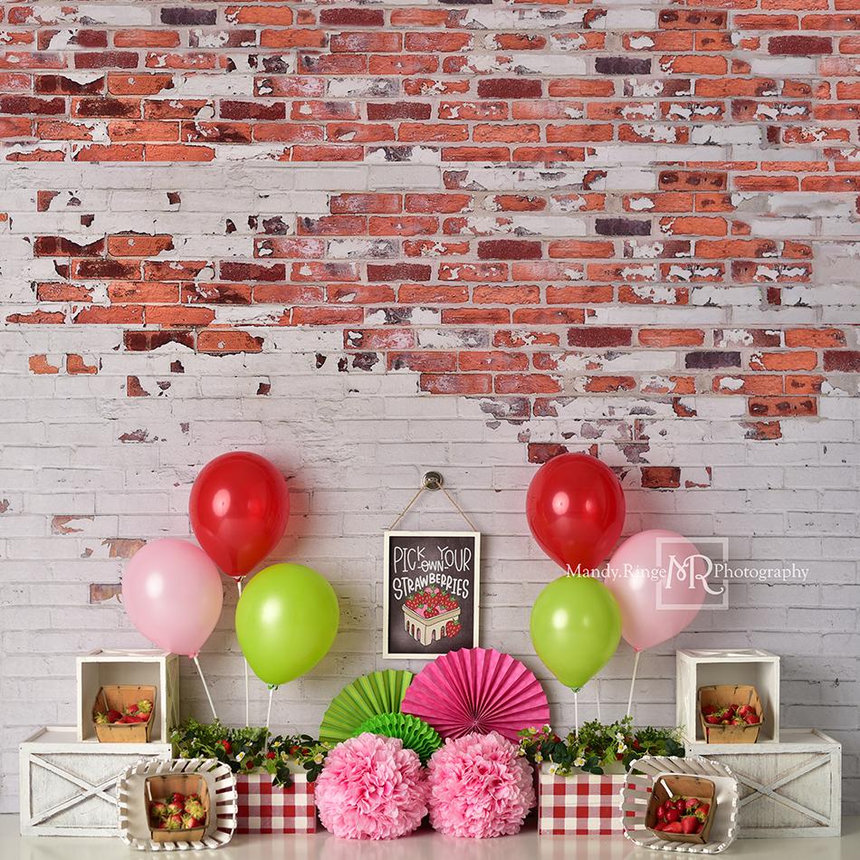 Kate Summer Strawberry Birthday Backdrop Designed by Mandy Ringe Photography - Kate Backdrop AU