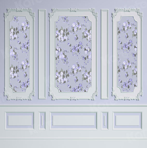 Kate Light Blue Purple Retro Floral Wall Backdrop for Photography - Kate Backdrop AU