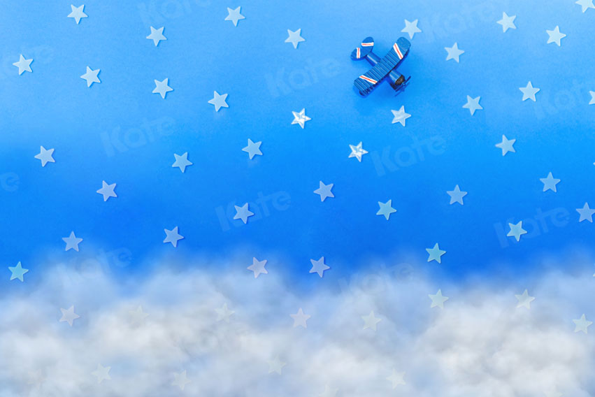 Kate Stars Sky Plane Travel Around the World Backdrop for Photography - Kate Backdrop AU