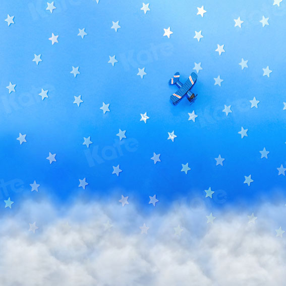 Kate Stars Sky Plane Travel Around the World Backdrop for Photography - Kate Backdrop AU