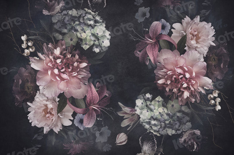 Kate Fine Art Dark Florals Blossoms Backdrop for Photography - Kate Backdrop AU
