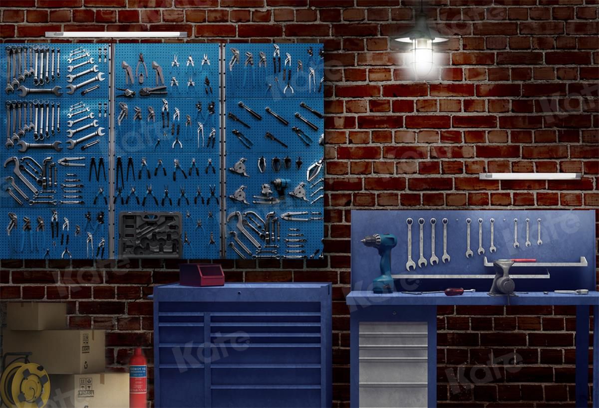 Kate Father's Day Tool Room Backdrop for Photography - Kate Backdrop AU