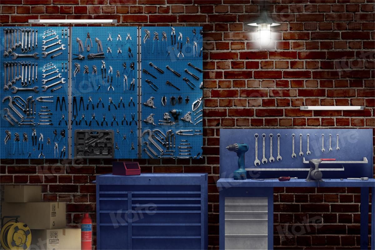 Kate Father's Day Tool Room Backdrop for Photography - Kate Backdrop AU