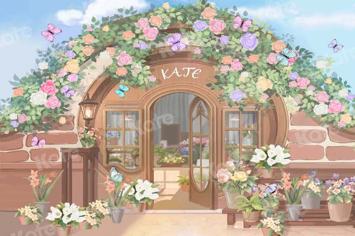 Kate Mother's Day Flowers Shop Watercolor Backdrop Designed By JFCC - Kate Backdrop AU