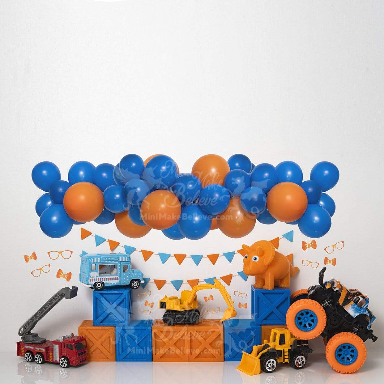 Kate Boy Cake Smash Toy Backdrop Blip Nerd Giggle Guy for Photography Designed by Mini MakeBelieve - Kate Backdrop AU