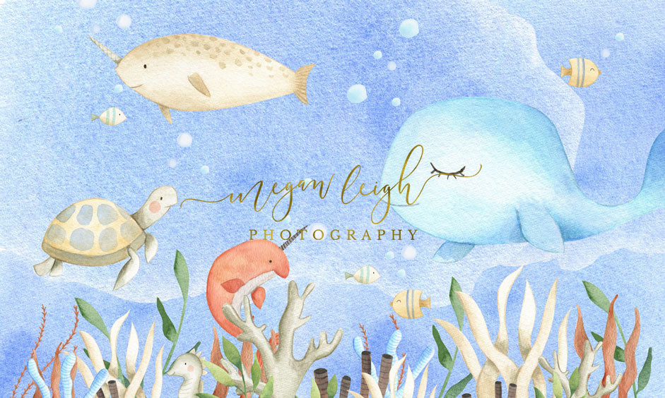 Kate Cake Smash Undersea World Backdrop Designed by Megan Leigh Photography - Kate Backdrop AU