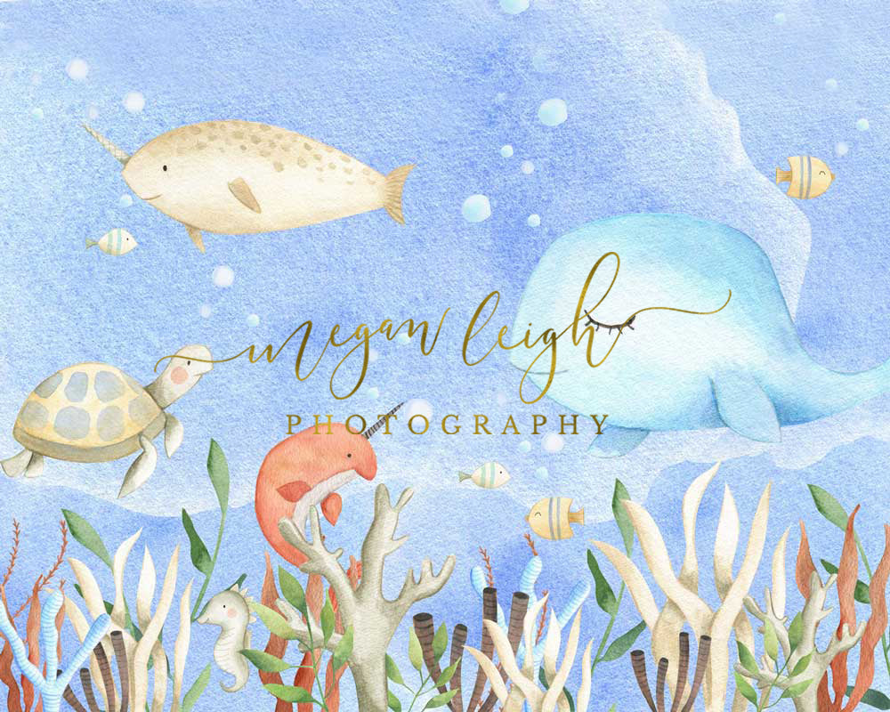 Kate Cake Smash Undersea World Backdrop Designed by Megan Leigh Photography - Kate Backdrop AU