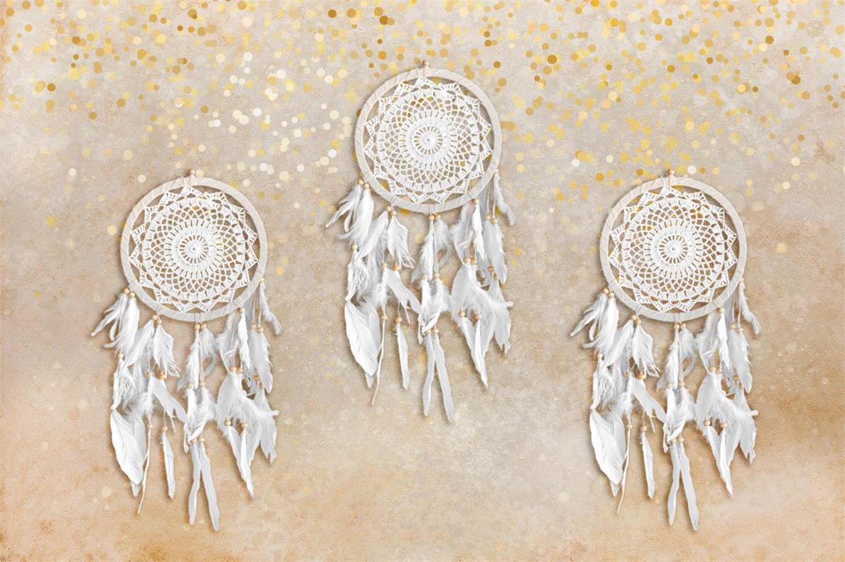 Kate Simple Beige Boho Dreamcatcher Backdrop for Photography - Kate Backdrop AU