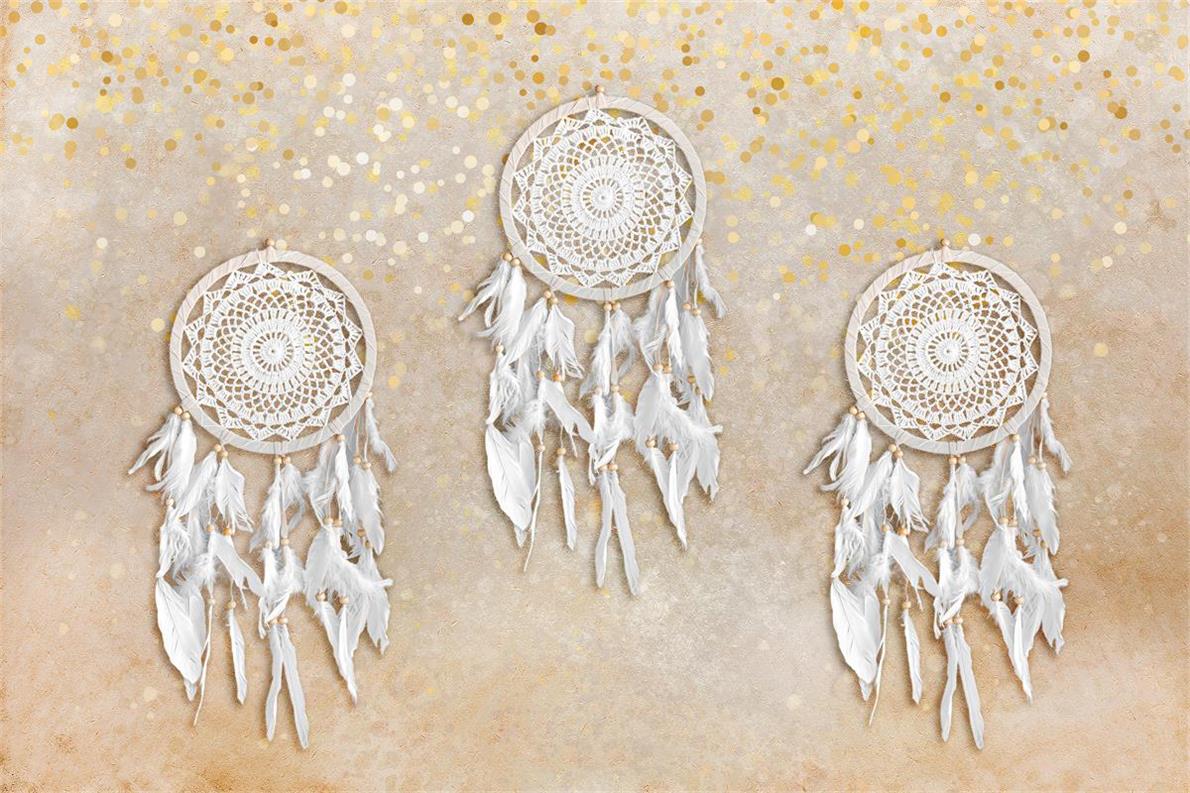 Kate Simple Beige Boho Dreamcatcher Backdrop for Photography - Kate Backdrop AU