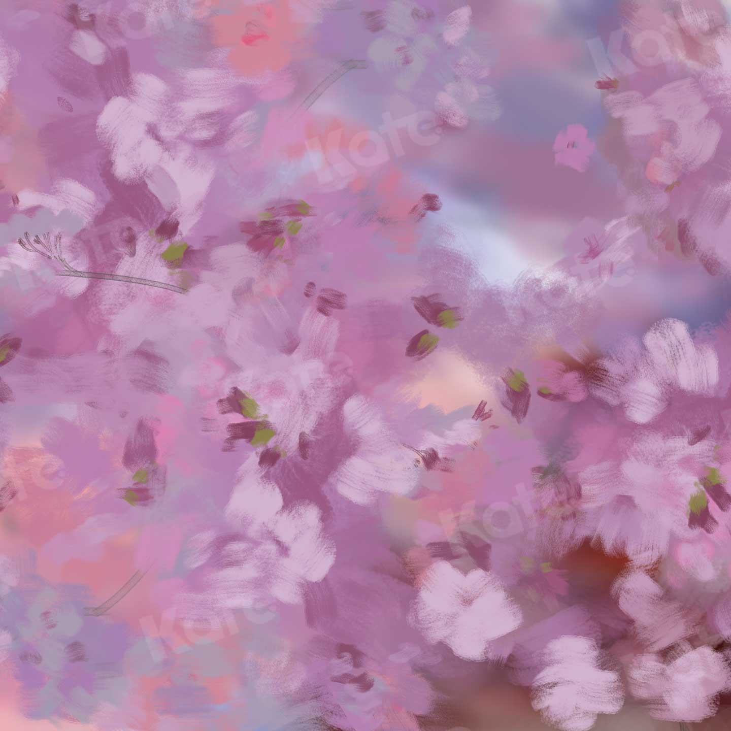 Kate Fine Art Painting Pink Floral Backdrop for Photography - Kate Backdrop AU