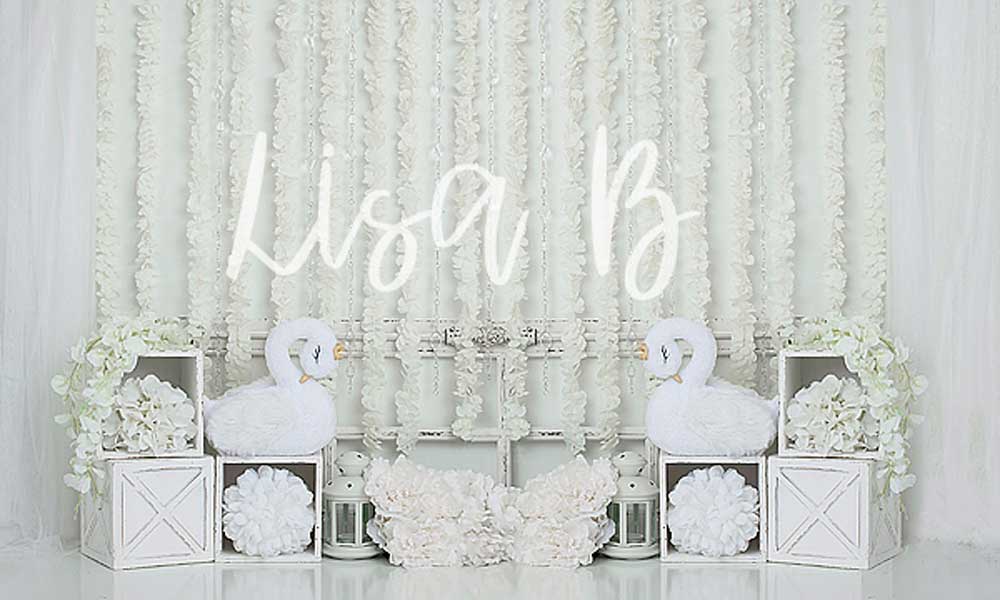 Kate White Swan Wedding Backdrop for Photography Designed by Lisa B - Kate Backdrop AU