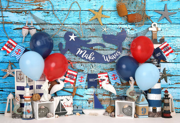Kate Sailor Cake Smash Balloon Children Backdrop for Photography - Kate Backdrop AU