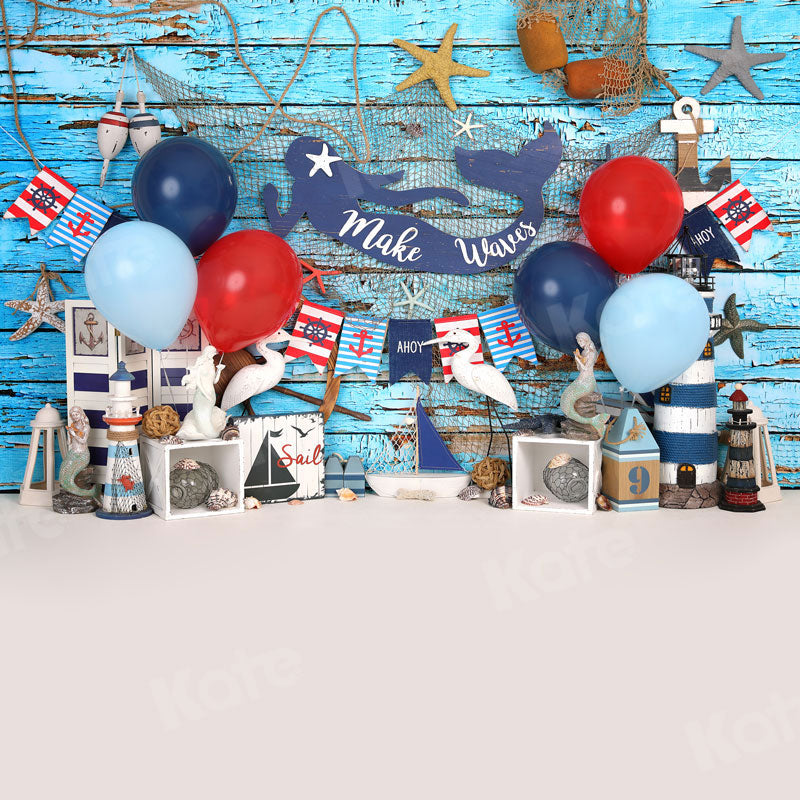 Kate Sailor Cake Smash Balloon Children Backdrop for Photography - Kate Backdrop AU