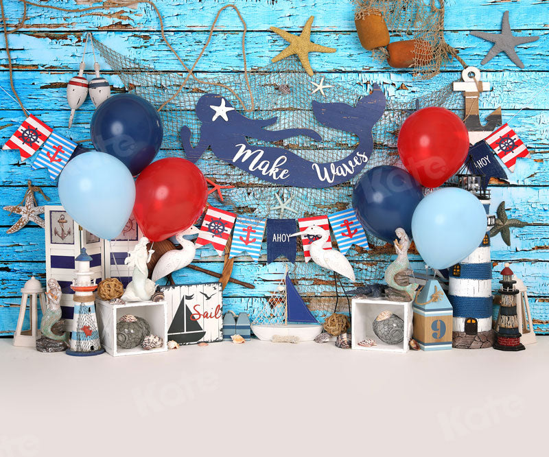 Kate Sailor Cake Smash Balloon Children Backdrop for Photography - Kate Backdrop AU