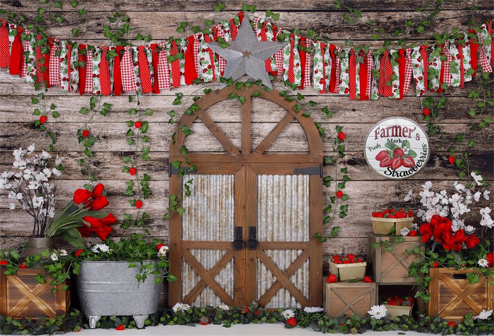 Kate Strawberry Baby Shower Flower Children Backdrop for Photography - Kate Backdrop AU
