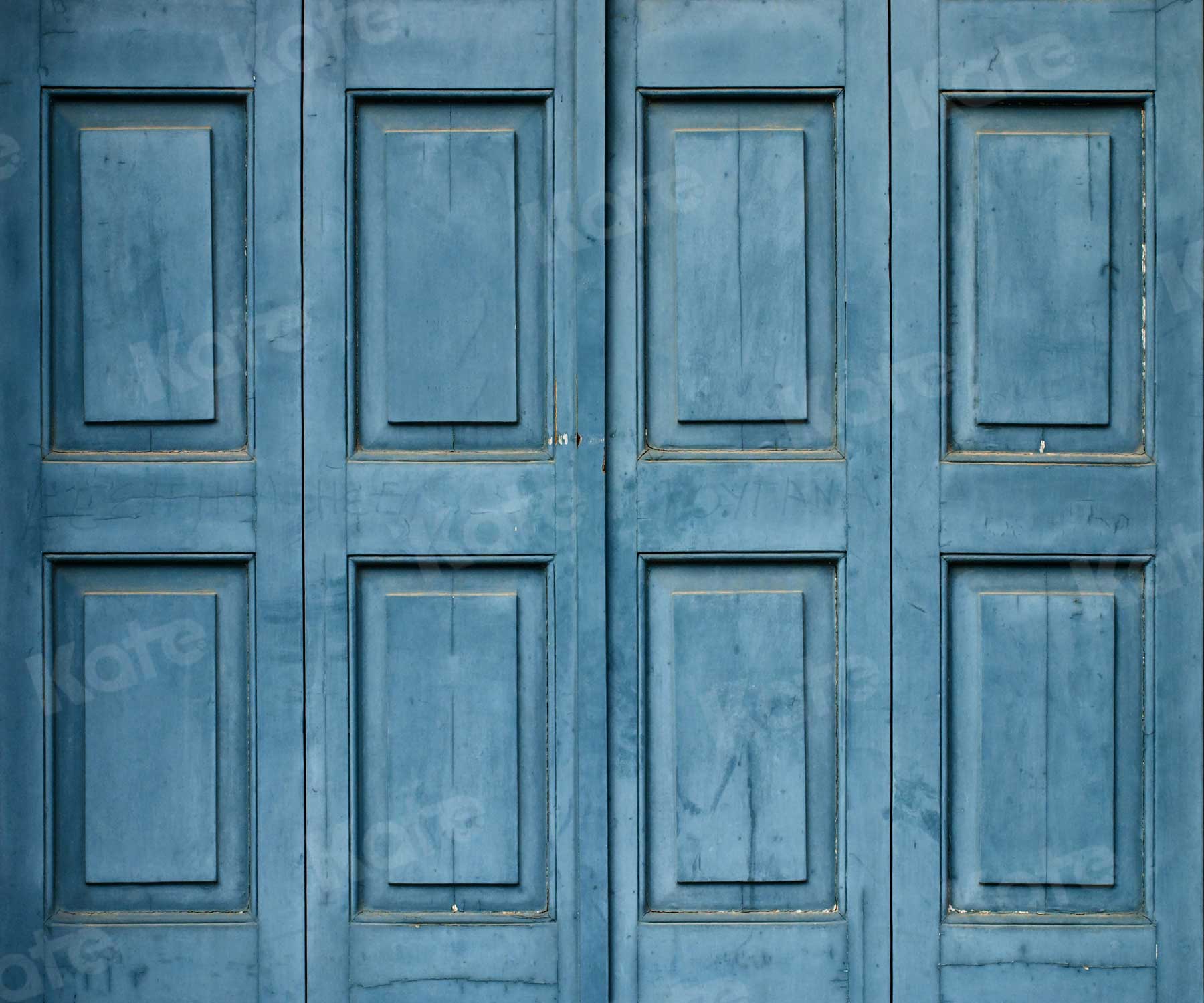 Kate Blue Retro Wood Door Backdrop for Photography - Kate Backdrop AU
