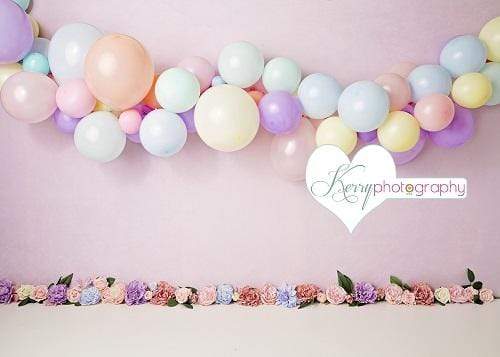 Kate Floral Balloons for Children Backdrop for Photography Designed by Kerry Anderson - Kate Backdrop AU