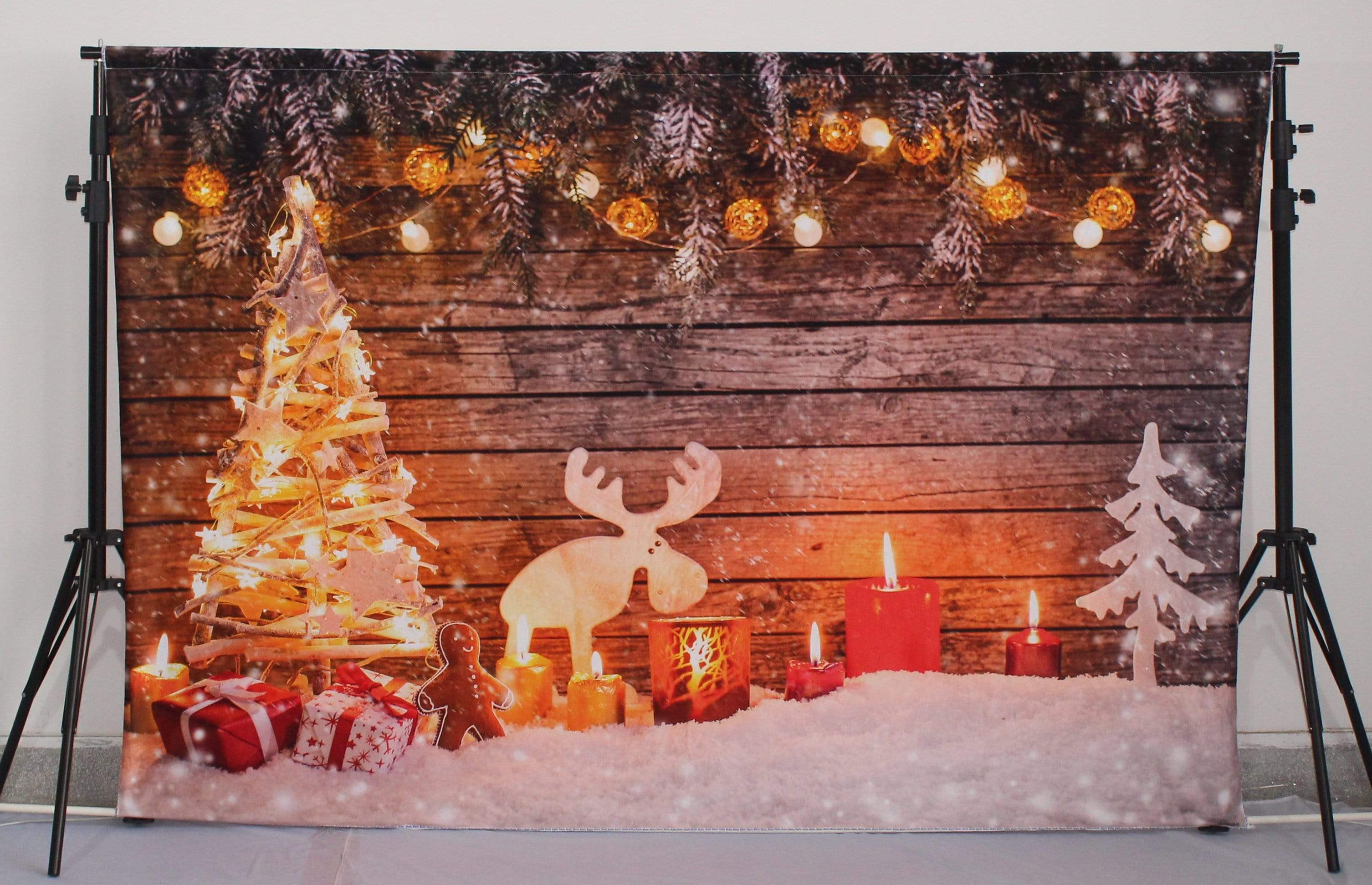Katebackdrop£ºKate Christmas Photo Backdrop Snow Wooden Wall For Chlidren Photography