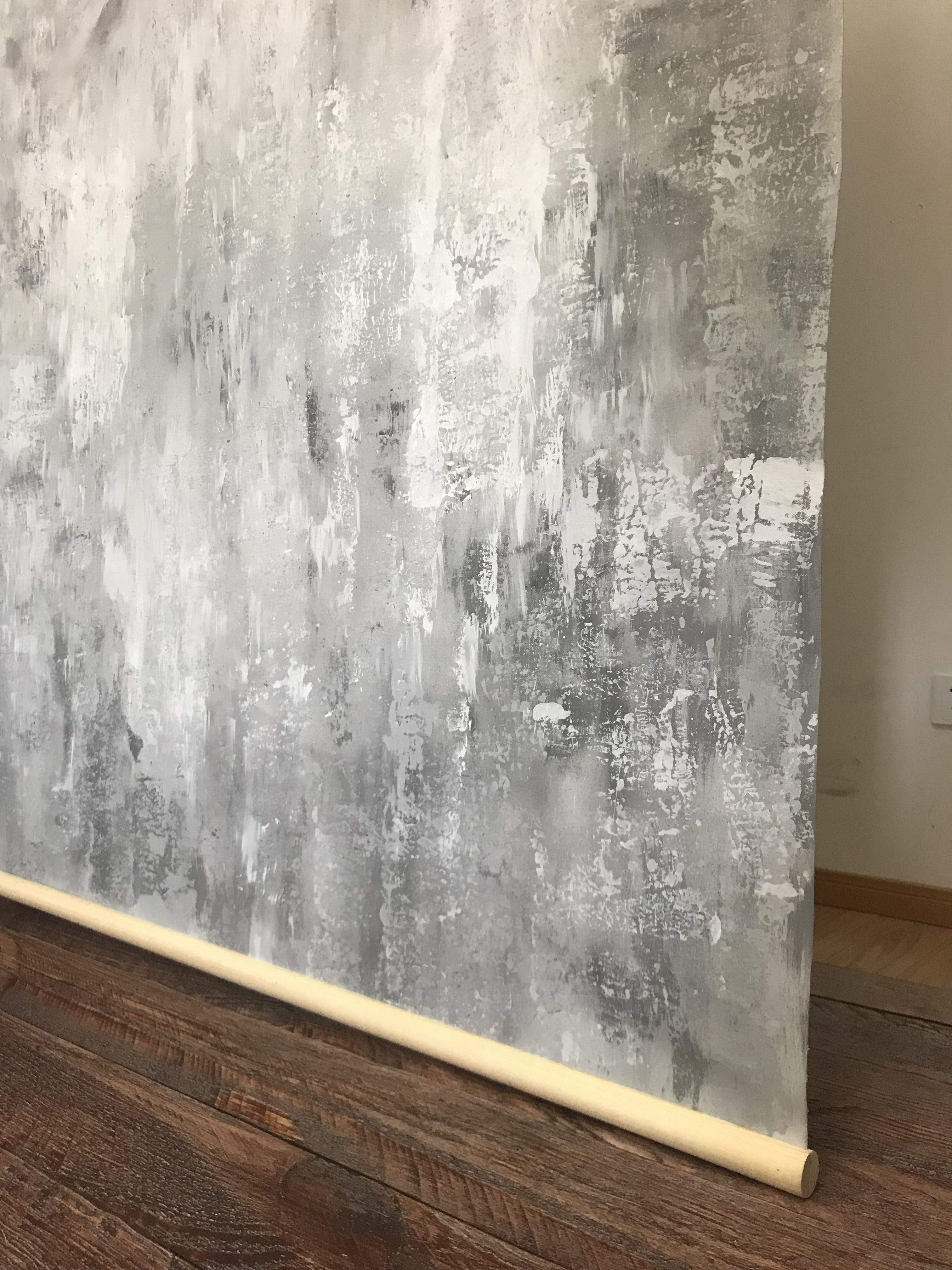Kate Hand Painted Abstract Texture Bright Grey White Spray Backdrops - katebackdrop AU