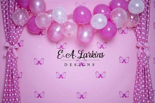Kate Pink Bows with Balloons Backdrop for Photography Designed By Erin Larkins - Kate Backdrop AU