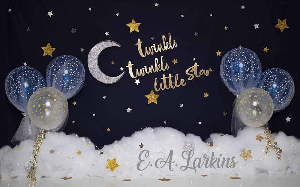 Kate Twinkle Stars with Balloons Backdrop for Photography Designed By Erin Larkins - Kate Backdrop AU