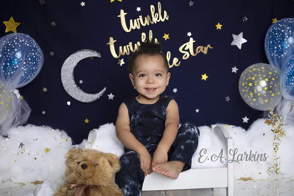 Kate Twinkle Stars with Balloons Backdrop for Photography Designed By Erin Larkins - Kate Backdrop AU