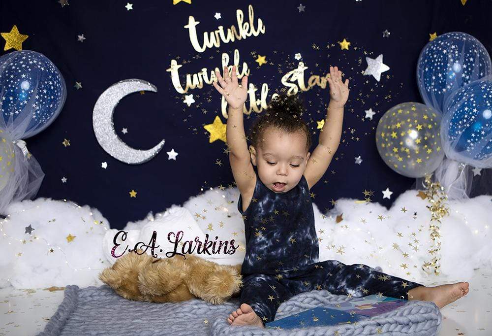 Kate Twinkle Stars with Balloons Backdrop for Photography Designed By Erin Larkins - Kate Backdrop AU