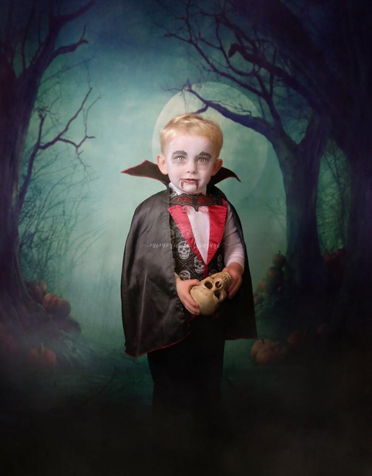 Kate Photography Fantastic Halloween Backdrops Forest Night Moon - Kate Backdrop AU