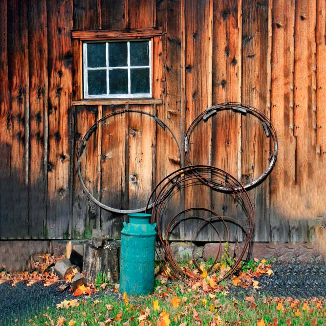 Kate Wood Wall White Windows Gas Bucket Retro Spring Backdrops - Kate Backdrop AU