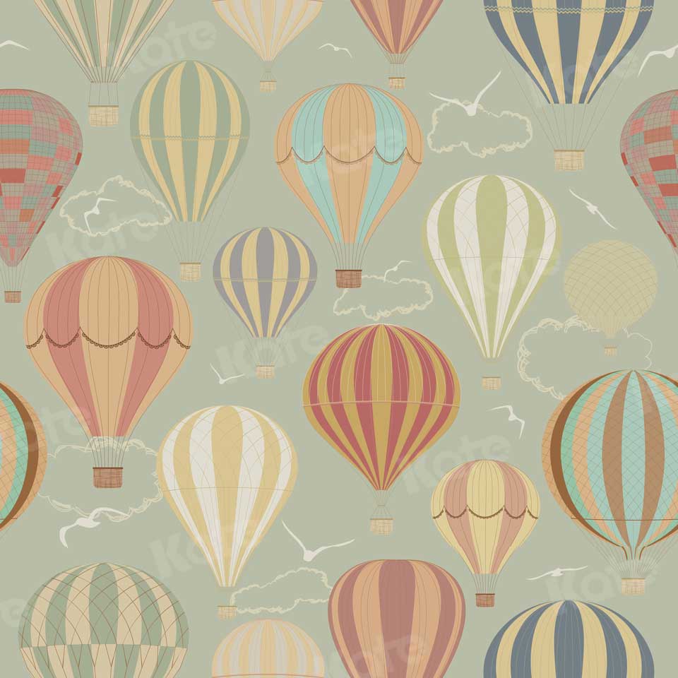 Kate Printed Pattern Hot Air Balloon Children Backdrop - Kate Backdrop AU