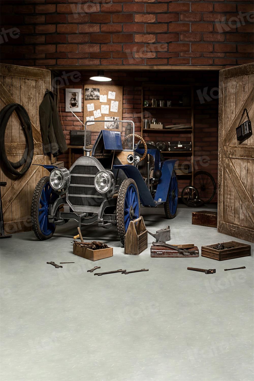 Kate Garage Car Workshop Backdrops for Boy - Kate Backdrop AU