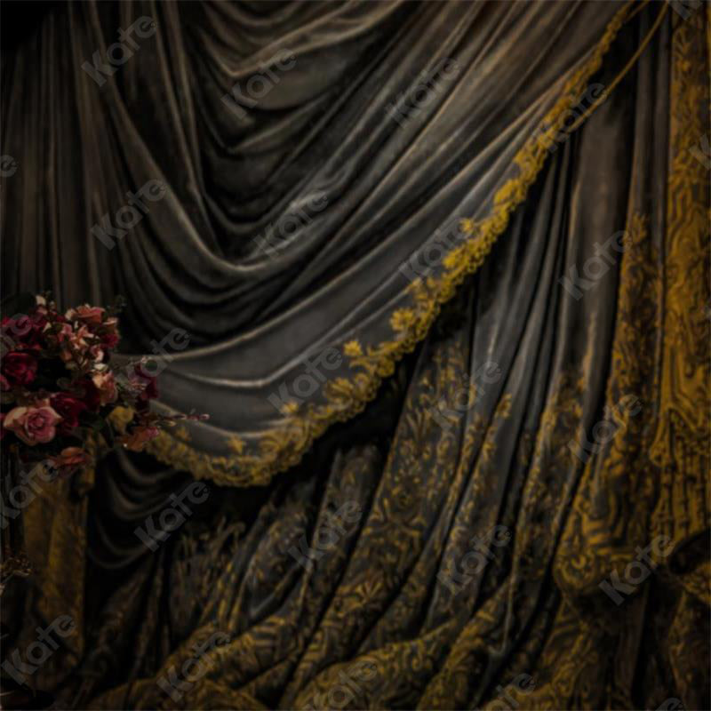 Kate Dark Color Vintage Curtain Backdrop Wall Designed by Marina Smith - Kate Backdrop AU