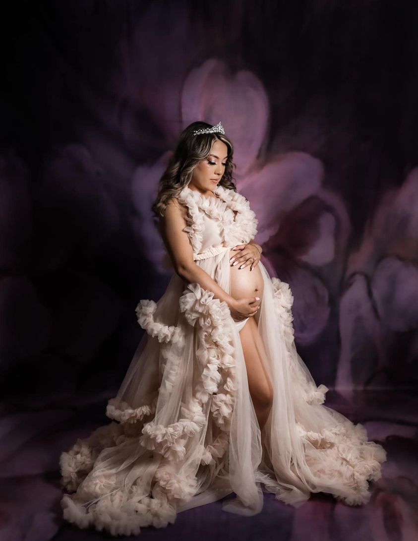 Kate Fine Art Purple Backdrop Painting Florals for Photography - Kate Backdrop AU