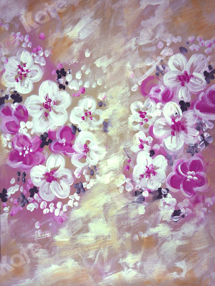 Kate Fine Art White and Rose Florals Backdrop for Photography - Kate Backdrop AU