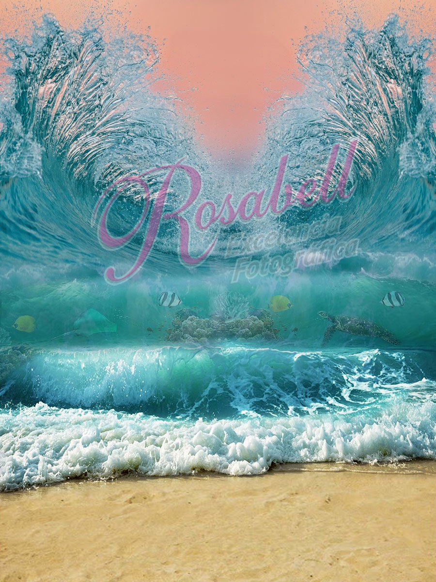 Kate Summer Beach Waves Backdrop Designed by Rosabell Photography - Kate Backdrop AU