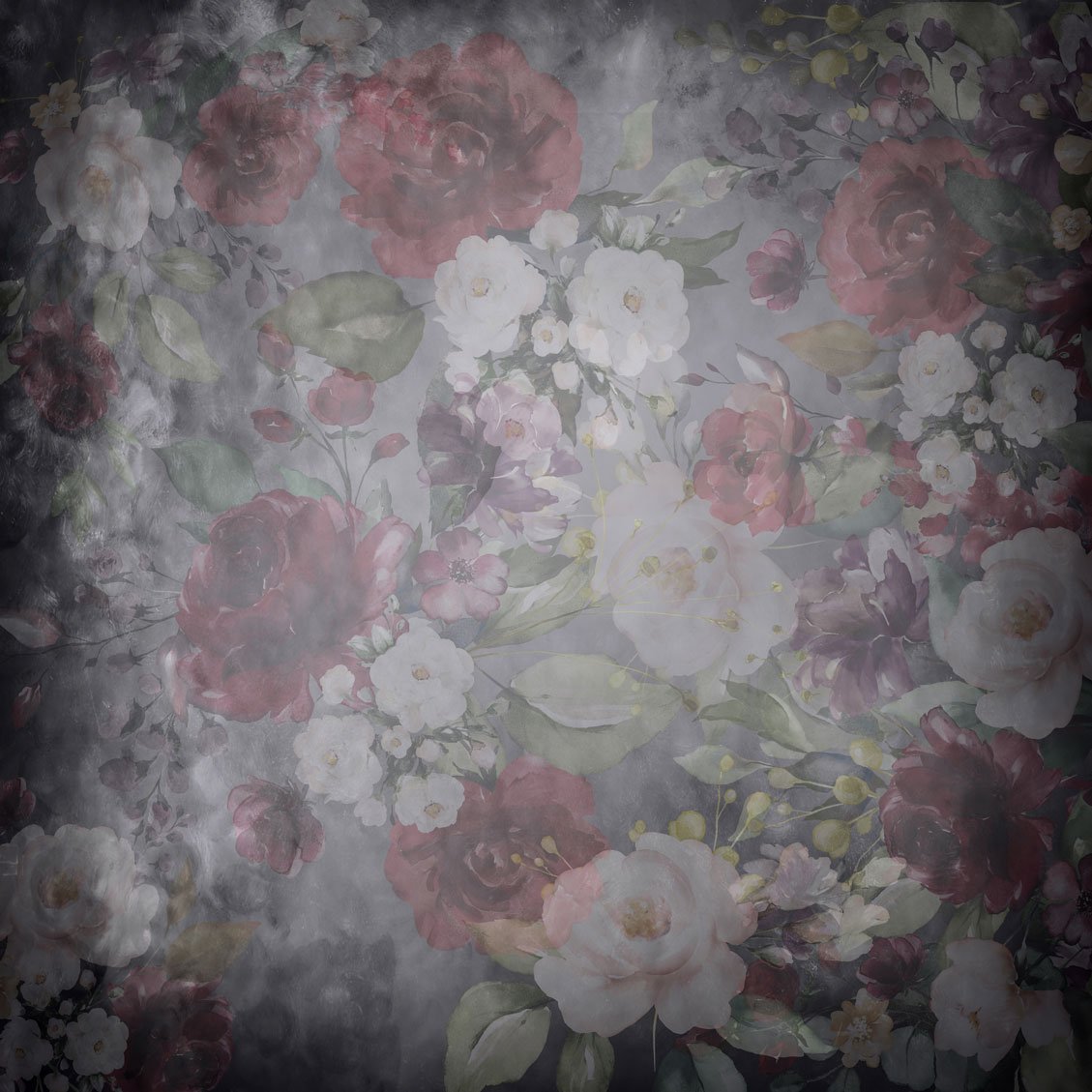 Kate Fine Art Floral Black Retro Backdrop designed by Arica Kirby - Kate Backdrop AU